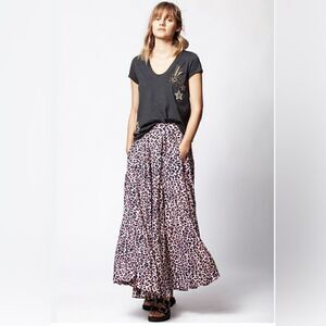 Zadig & Voltaire Joyo print Leo Flared Skirt animal print. Medium NWT